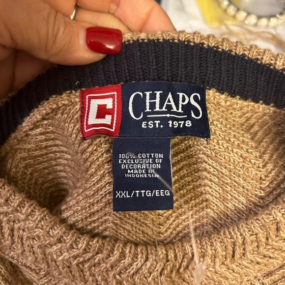 50%off w♥️ New Chaps Ralph Lauren XXL Knit Pullover Sweater Crest  Dead Stock - Picture 7 of 10